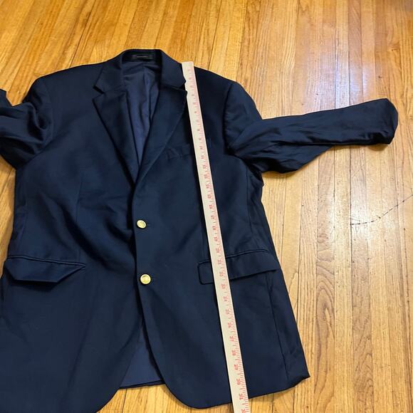 Lauren Ralph Lauren Blazer Mens 42R Navy Blue Wool Gold Button Jacket Coat - Picture 9 of 11